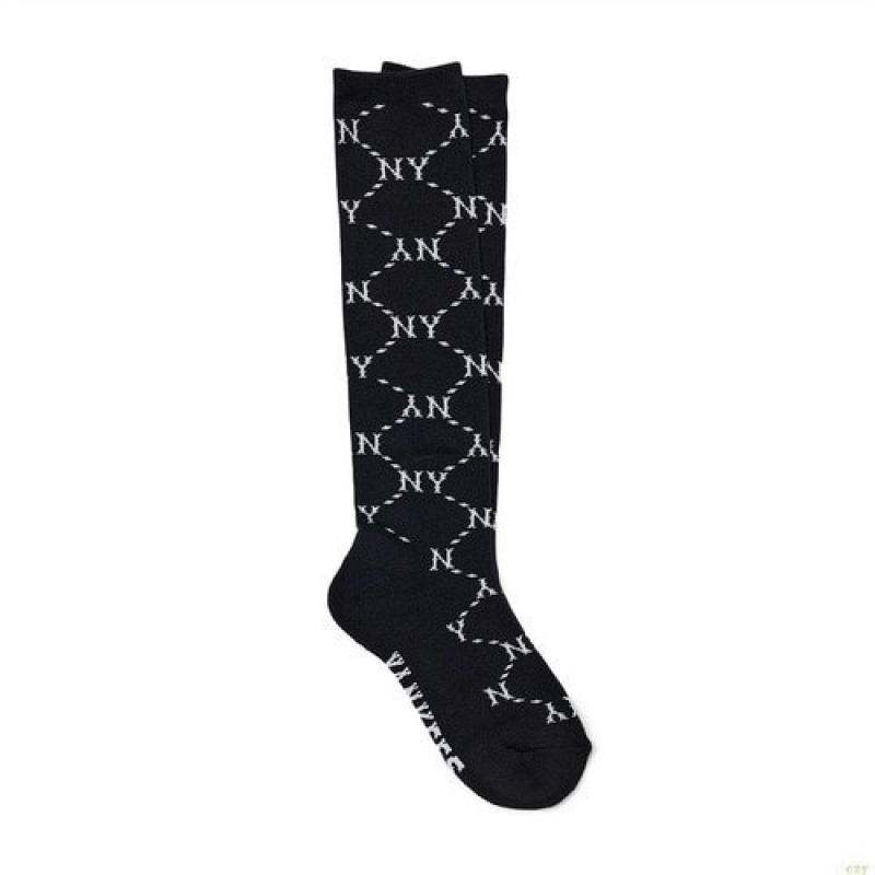 Chaussettes MLB Dia Monogra Knee New York Yankees Accessoires Noir | 5169WVGJY