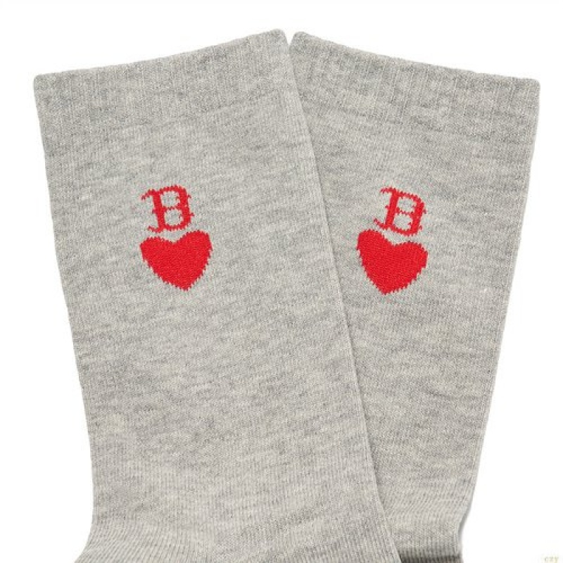 Chaussettes MLB Heart Mi Boston Redsox Accessoires Grise | 8432HVSOY