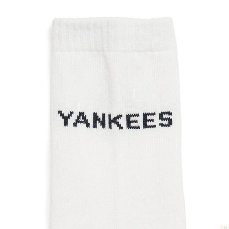 Chaussettes MLB Logo Anwording New York Yankees Accessoires Blanche | 7860LJHVW