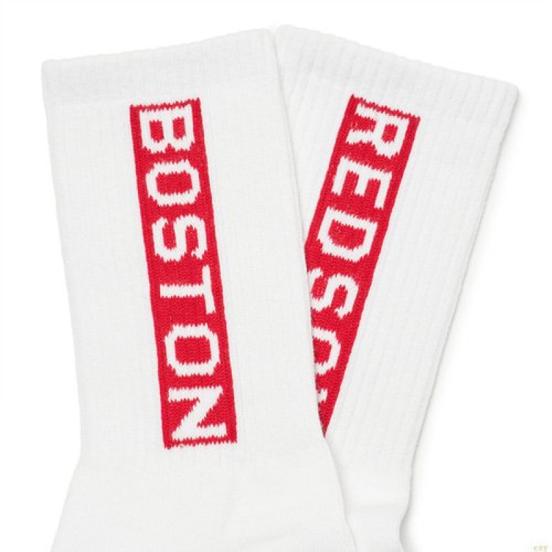 Chaussettes MLB Logo Balance Boston Redsox Accessoires Blanche | 5296OBNHC