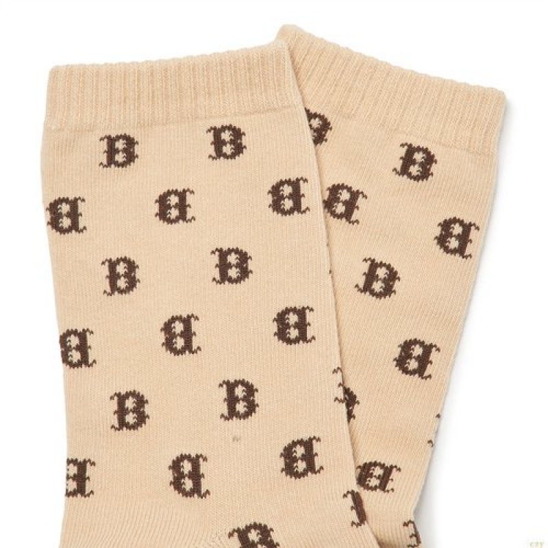 Chaussettes MLB Monogra Boston Redsox Accessoires Beige | 6938VIJEO