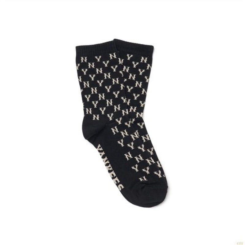 Chaussettes MLB Monogra New York Yankees Accessoires Noir | 9734PIWQA