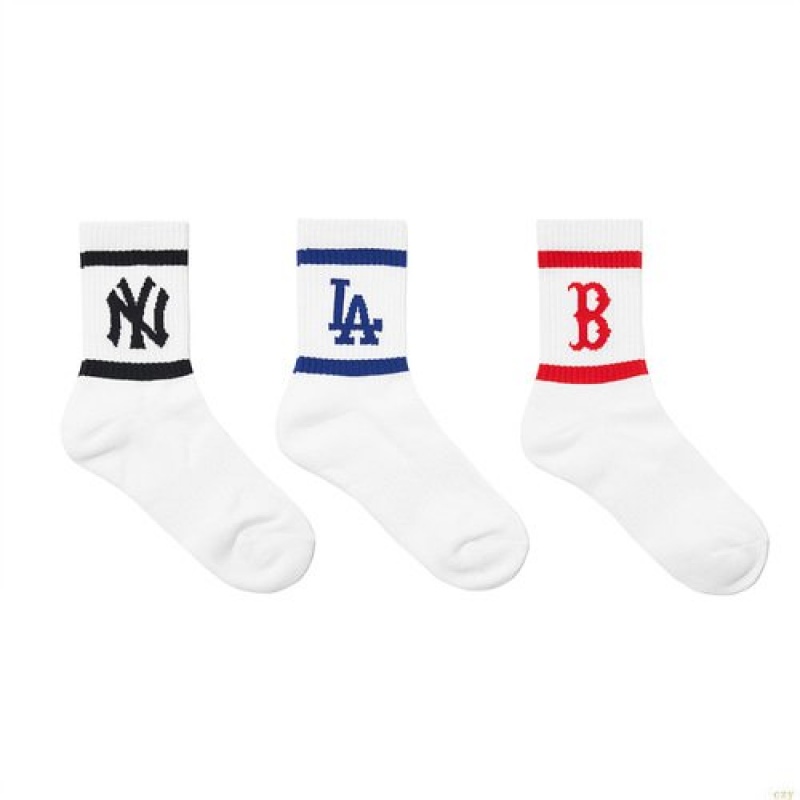 Chaussettes MLB Signature Tealogo 3pairset Accessoires Multicolore | 8709YJDXG