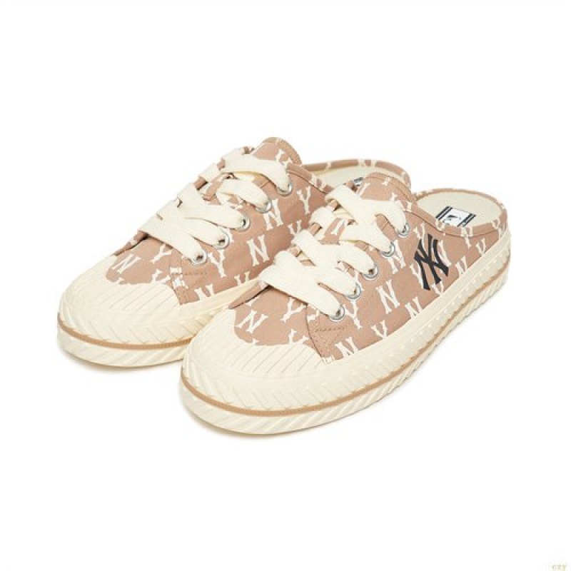 Chaussure Casual MLB Playball Mule Monogra New York Yankees Chaussure Beige | 6437LZUEN