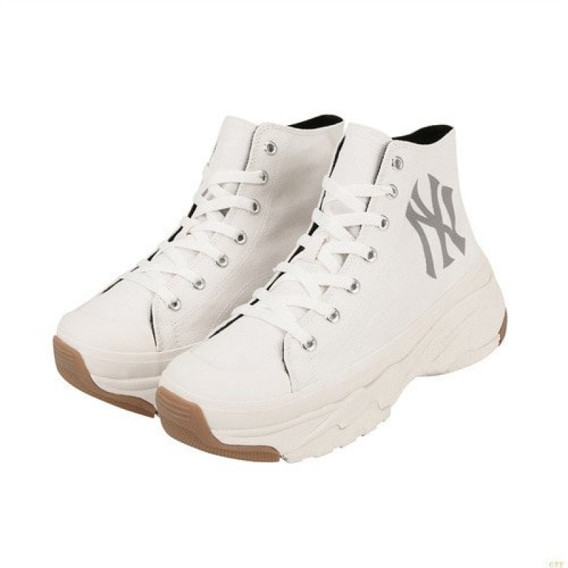 Chaussure Haute MLB New York Yankees Chaussure Blanche | 7084ETKWI