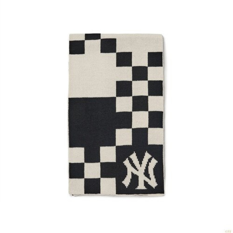 Echarpes MLB Checker Boarmuffler New York Yankees Scarves Accessoires Grise | 8149JWUZA