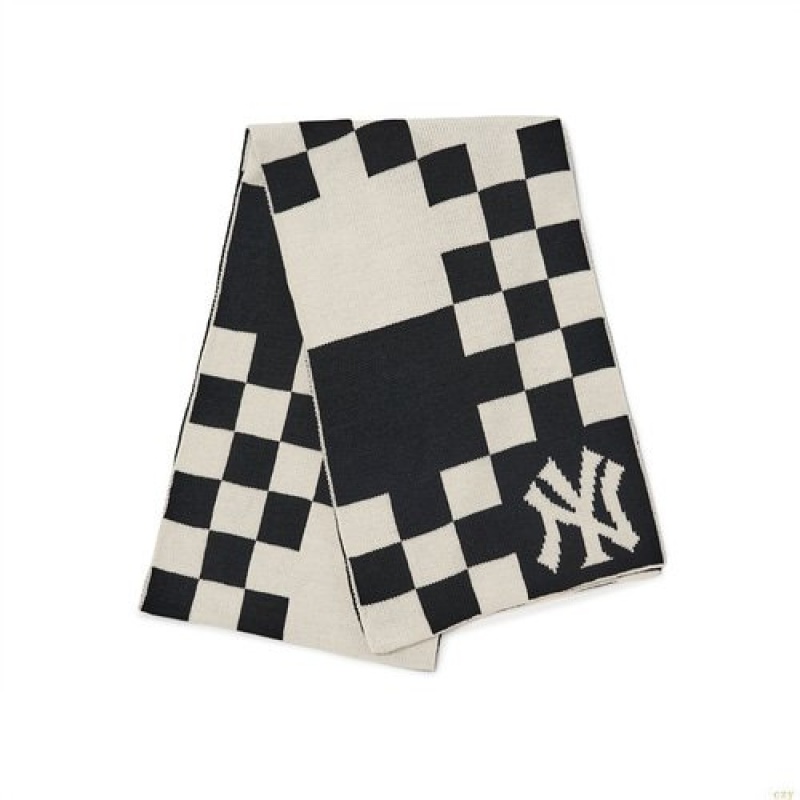 Echarpes MLB Checker Boarmuffler New York Yankees Scarves Accessoires Grise | 8149JWUZA