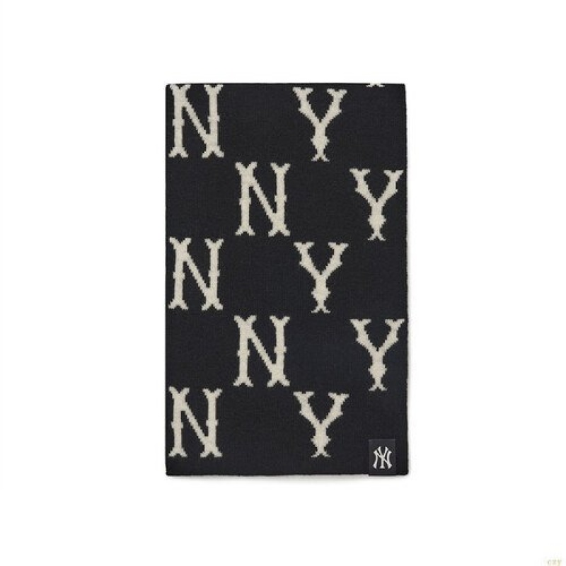 Echarpes MLB Classiche Monogra Muffler New York Yankees Scarves Accessoires Noir | 0623TILPC