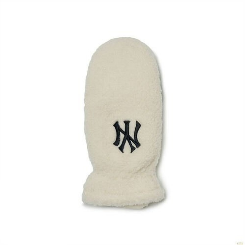 Gants MLB Fleece Mitten New York Yankees Accessoires Blanche | 6125HXWJK