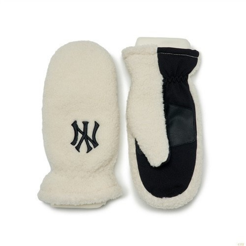 Gants MLB Fleece Mitten New York Yankees Accessoires Blanche | 6125HXWJK