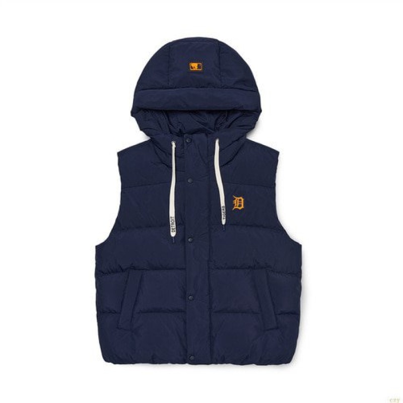 Gilet MLB Basic Down Detroit Tigers Vetement Bleu Foncé | 6035NBFVP