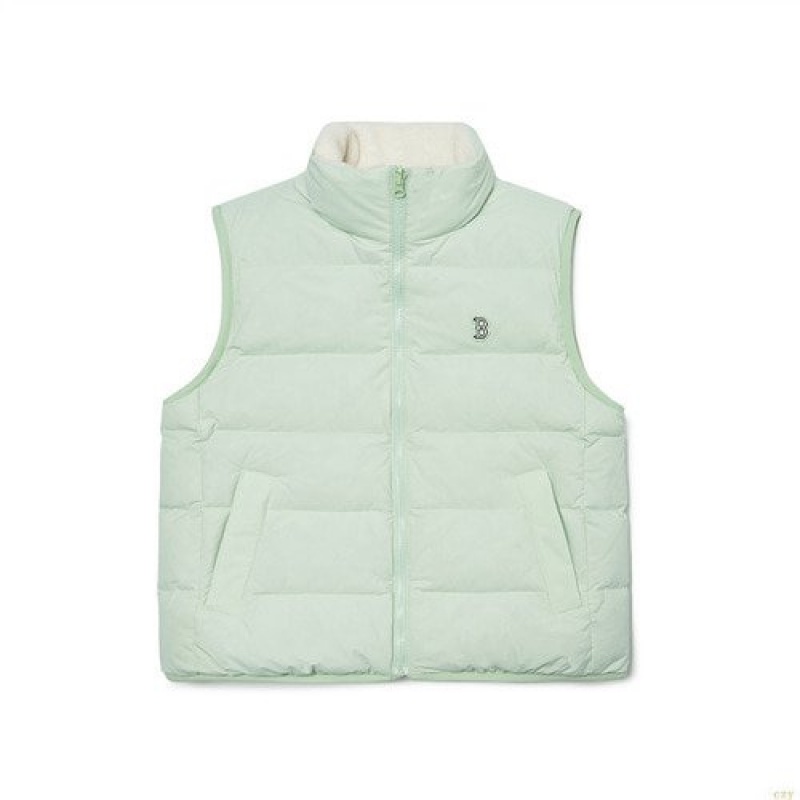 Gilet MLB Basic Fleece Reversible Down Boston Redsox Vetement Turquoise | 7690CVNGI