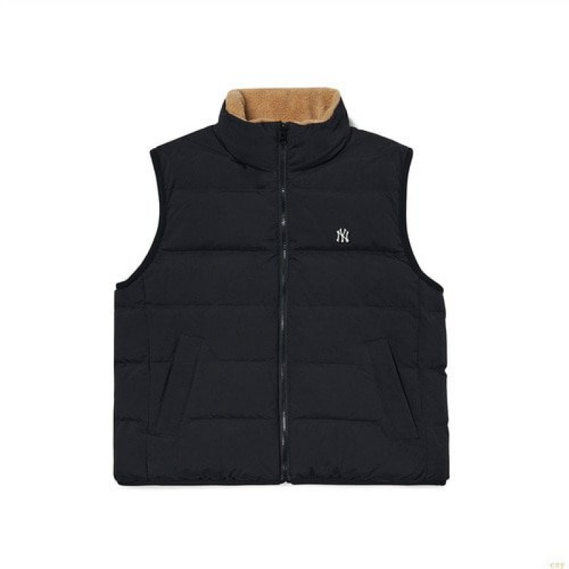 Gilet MLB Basic Fleece Reversible Down New York Yankees Vetement Noir | 8250ZDTHW