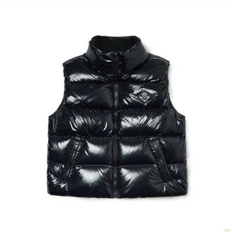 Gilet MLB Basic Glossy Down New York Yankees Vetement Noir | 0481CKLXV