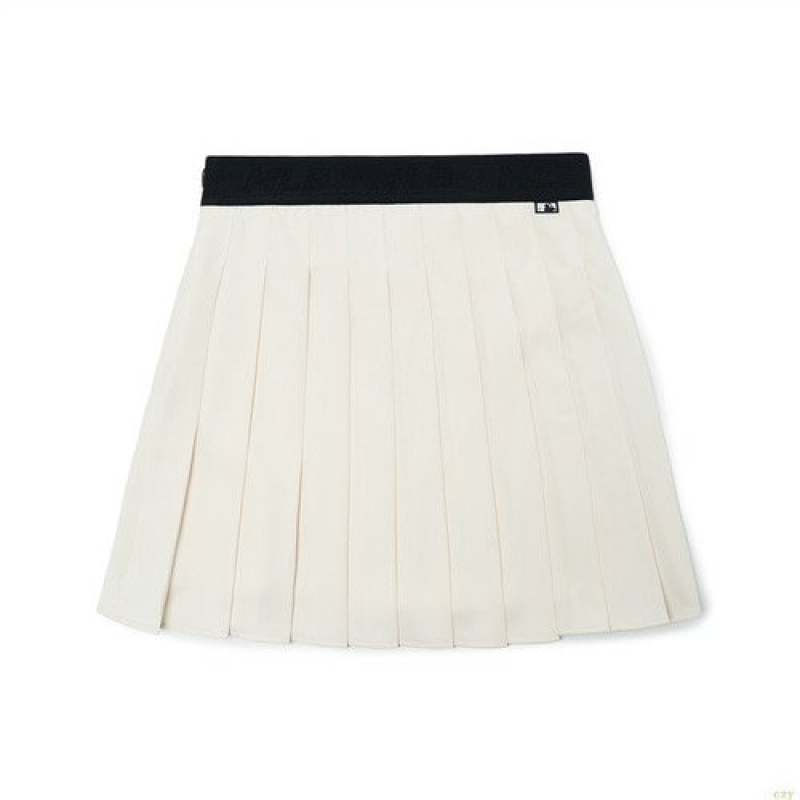 Jupes MLB Wmbasic Pleatskirt New York Yankees Vetement Blanche | 5763ECDRK