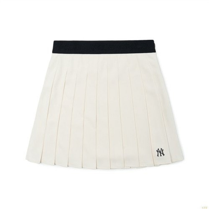 Jupes MLB Wmbasic Pleatskirt New York Yankees Vetement Blanche | 5763ECDRK