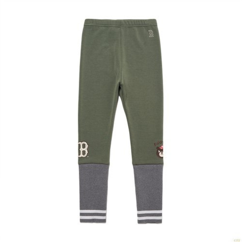 Leggings MLB Megabear Rib Boston Redsox Enfant Vert Olive | 4381OHYQZ