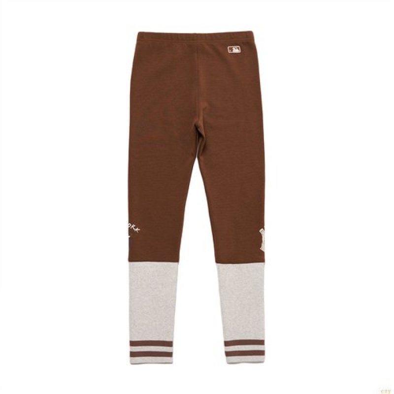 Leggings MLB Megabear Rib Yoryankees Enfant Marron | 7039KGYBO