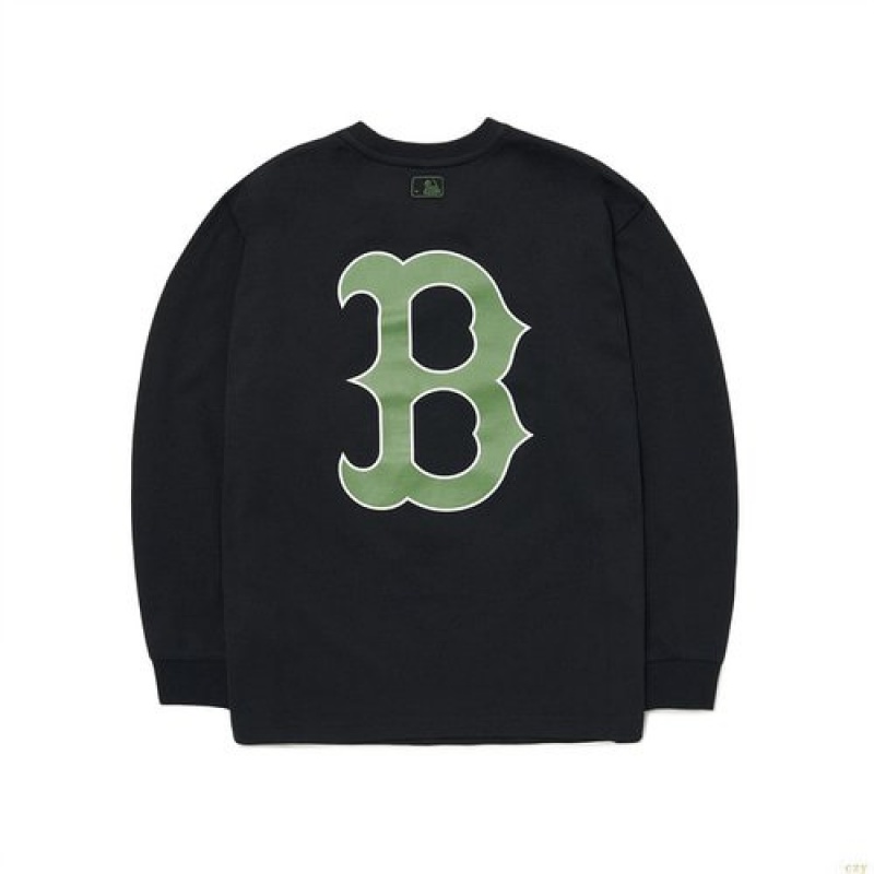 Manches Longues MLB Basic Big Logo Boston Redsox Enfant Noir | 1593TICLN