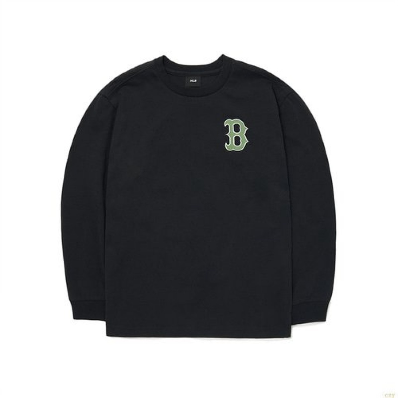 Manches Longues MLB Basic Big Logo Boston Redsox Enfant Noir | 1593TICLN