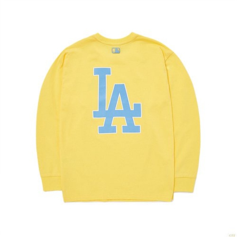 Manches Longues MLB Basic Big Logo La Dodgers Enfant Jaune | 3129LXDHJ