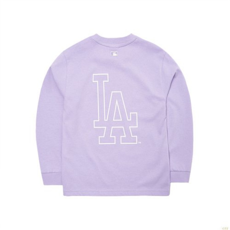 Manches Longues MLB Basic Big Logo La Dodgers Enfant Violette | 0265UMXTQ