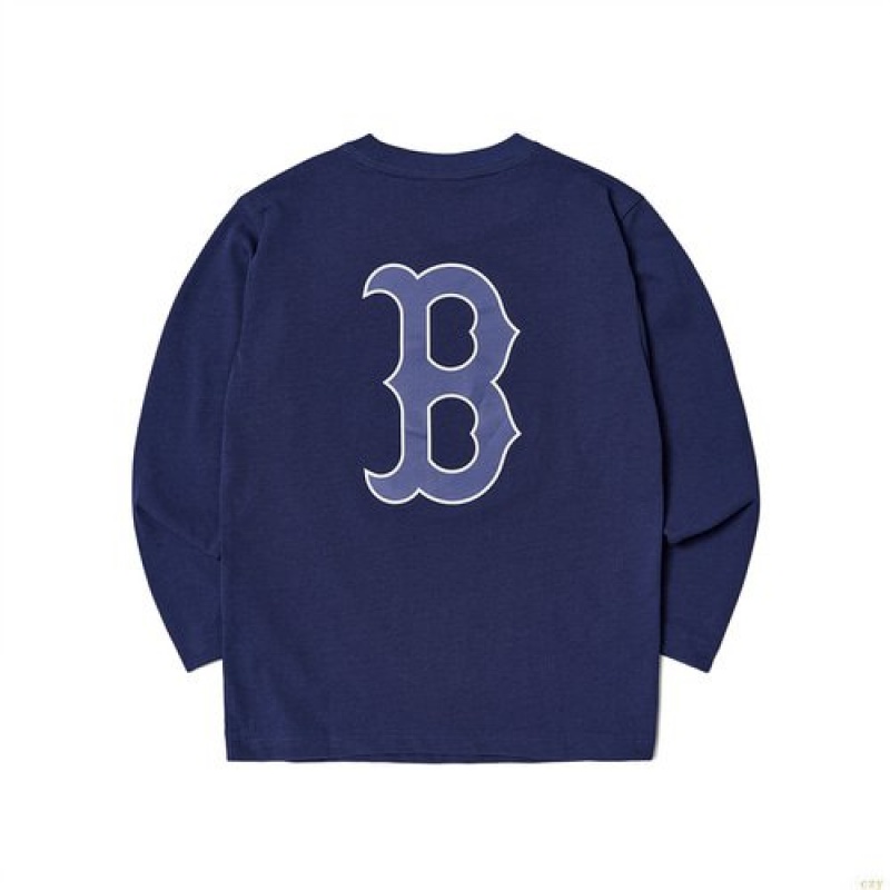 Manches Longues MLB Basic Boston Redsox Enfant Bleu Foncé | 2674HQAJZ