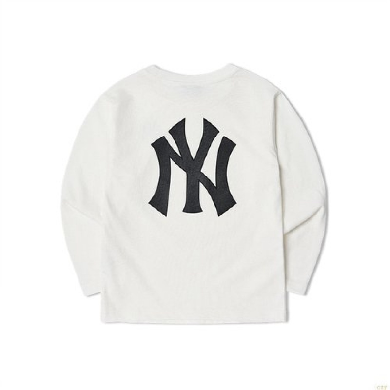 Manches Longues MLB Basic New York Yankees Enfant Blanche | 0734HVSXW