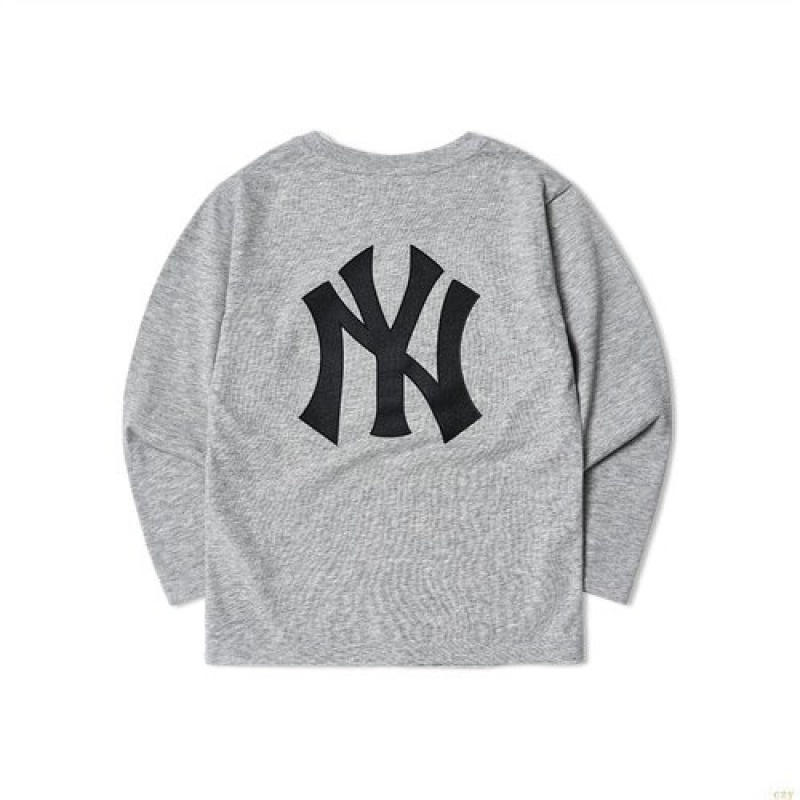 Manches Longues MLB Basic New York Yankees Enfant Grise | 5247CHOTX