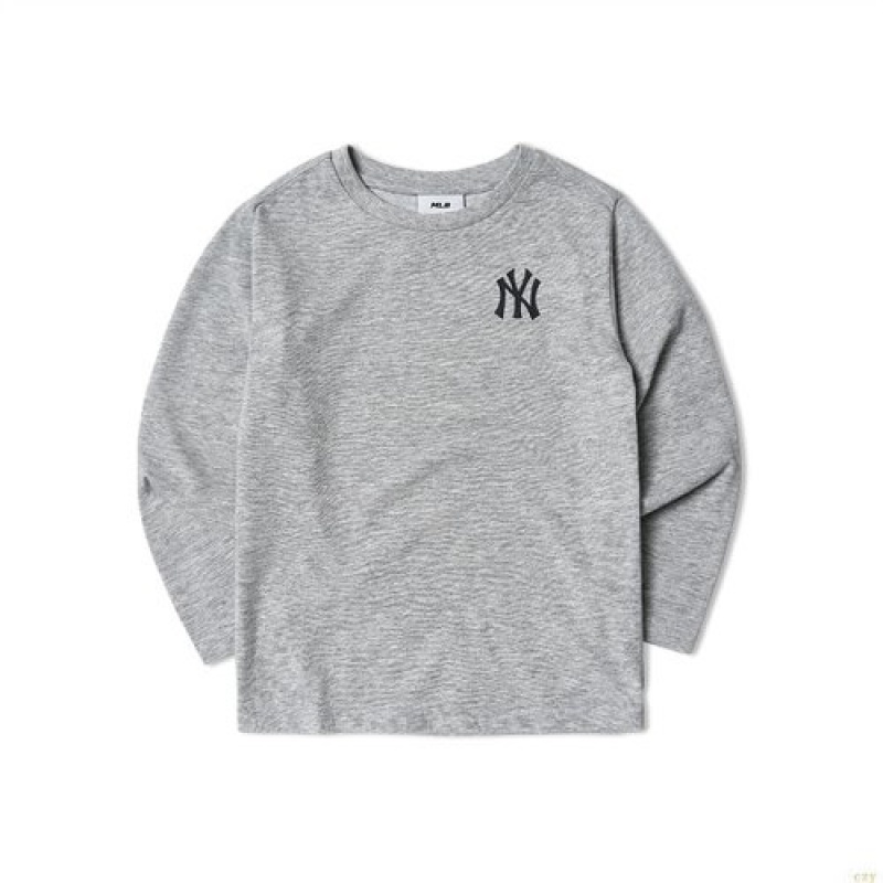 Manches Longues MLB Basic New York Yankees Enfant Grise | 5247CHOTX