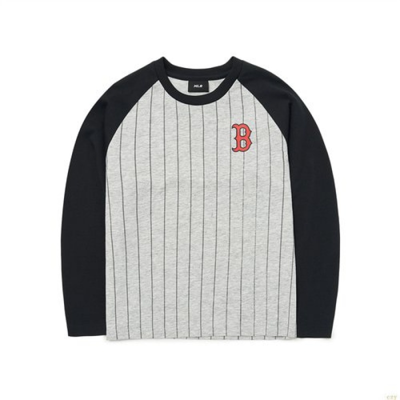 Manches Longues MLB Basic Raglan Stripe Boston Redsox Enfant Multicolore | 8062IHBAZ