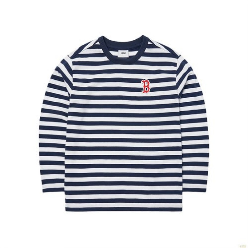 Manches Longues MLB Basic Stripe Boston Redsox Enfant Multicolore | 5842NGQSZ