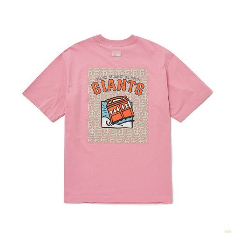 Manches Longues MLB City Life Overfit Sanfrancisco Giants Vetement Rose | 0469BDTPE