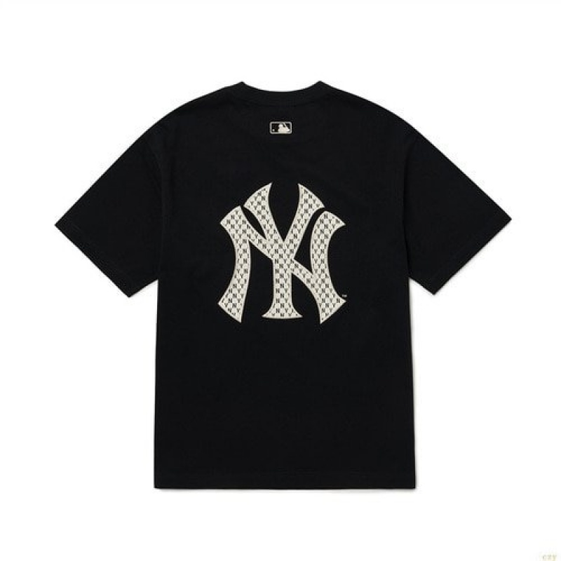 Manches Longues MLB Classiche Monogra Baclogo New York Yankees Vetement Noir | 4528EROXZ