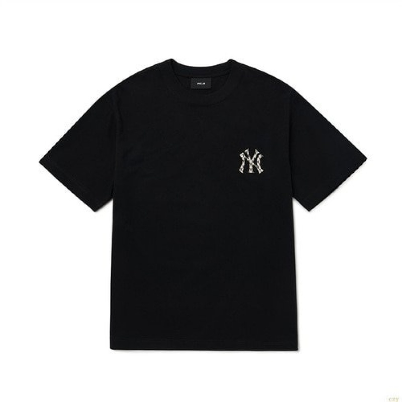 Manches Longues MLB Classiche Monogra Baclogo New York Yankees Vetement Noir | 4528EROXZ