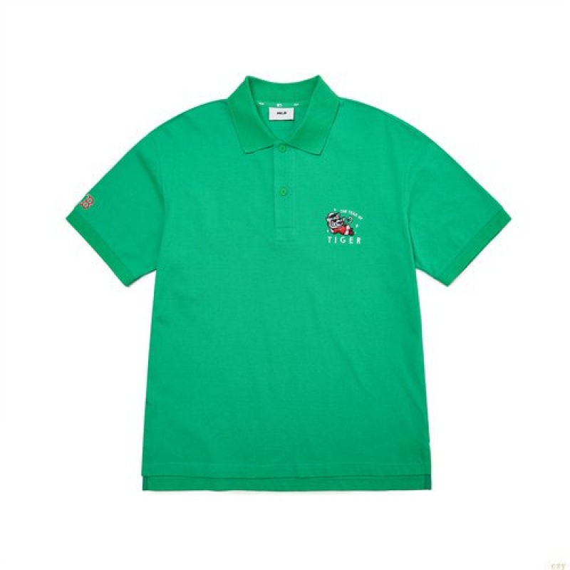 Manches Longues MLB Man The Year Of Tiger Polo Boston Redsox Vetement Vert | 0185JNHUG