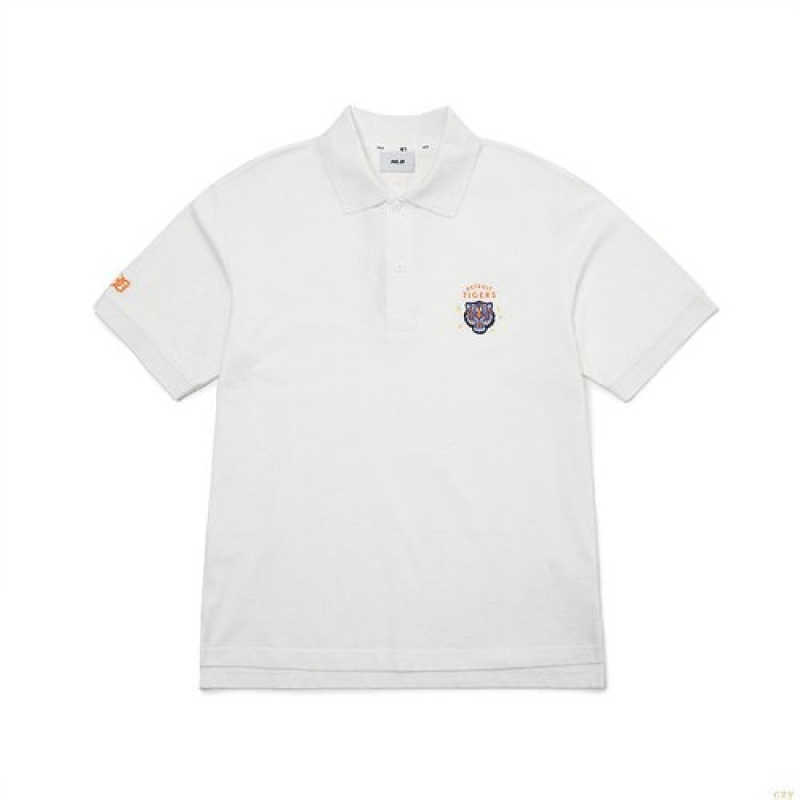 Manches Longues MLB Man The Year Of Tiger Polo Detroit Tigers Vetement Blanche | 9578PJWVC