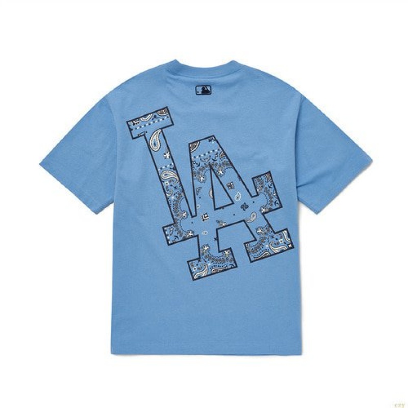 Manches Longues MLB Paisley Mega Logo La Dodgers Vetement Bleu | 7682LMGPE