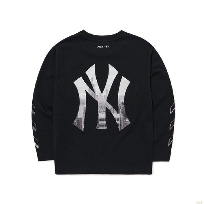 Manches Longues MLB Seamball New York Yankees Enfant Noir | 6125LOPEC