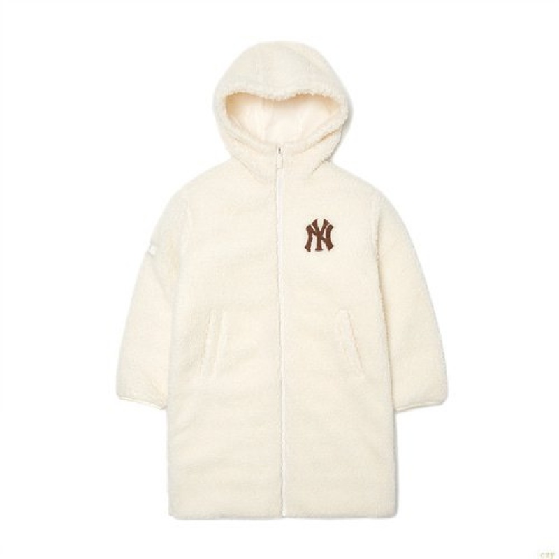 Manteaux MLB Mega Logo Long Fleece Ducdown New York Yankees Enfant Blanche | 9075LXIGN