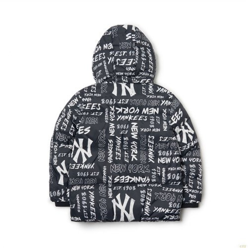 Manteaux MLB Wording Logo Ducdown New York Yankees Enfant Noir | 8270IOAWY