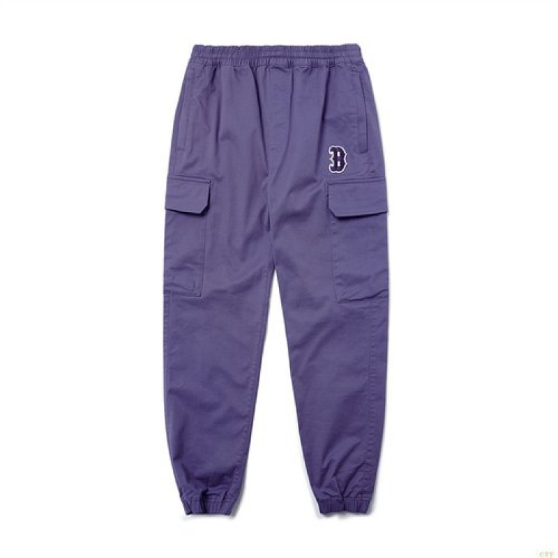 Pantalon De Survetement MLB Basic Coton Cargo Boston Redsox Vetement Violette | 5147TUYAJ