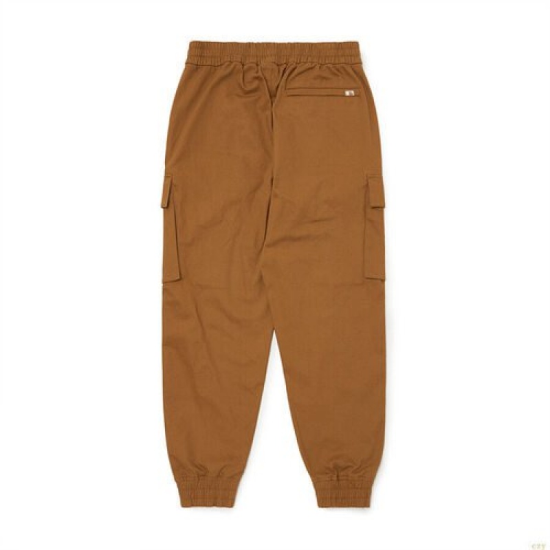 Pantalon De Survetement MLB Basic Mediulogo Coton Cargo Boston Redsox Vetement Marron | 1905LOGRK