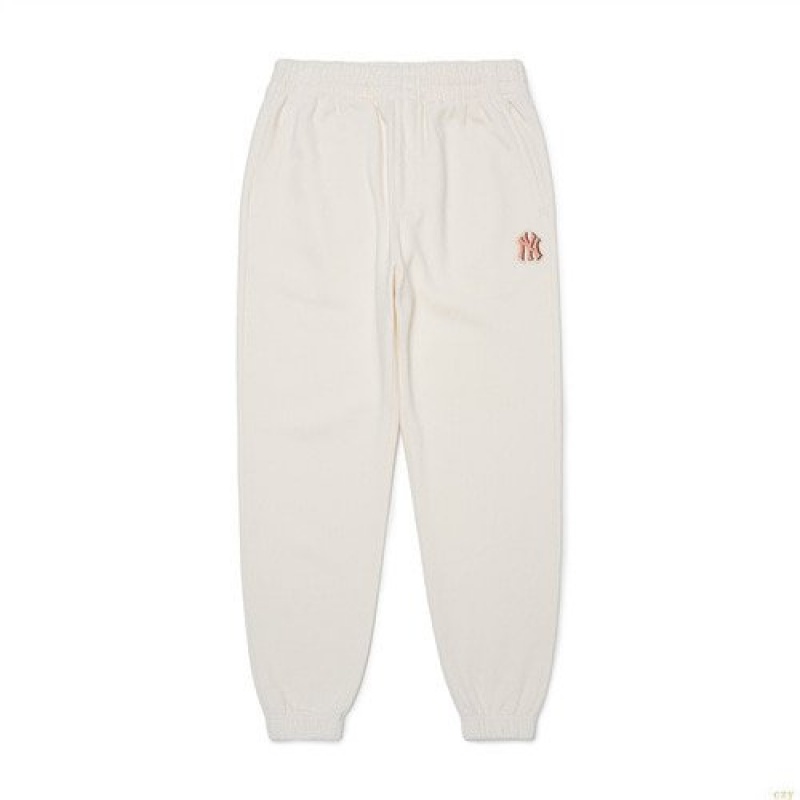 Pantalon De Survetement MLB Basic Small Logo Brushe New York Yankees Vetement Blanche | 0153RXKQD