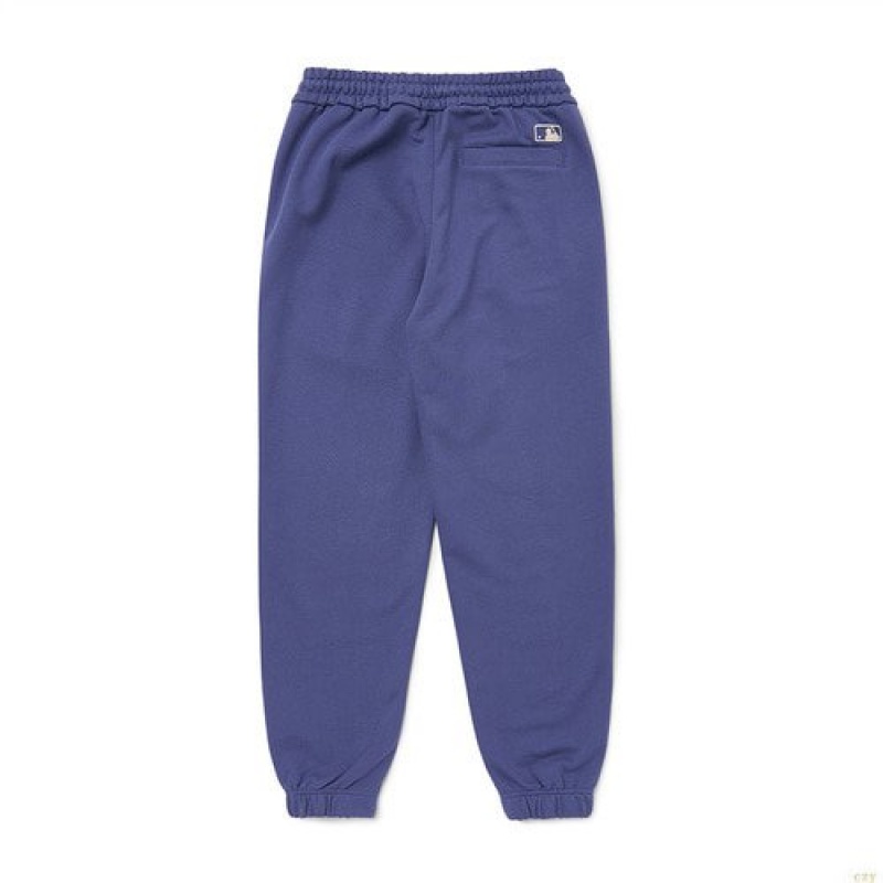 Pantalon De Survetement MLB Basic Small Logo New York Yankees Vetement Bleu Violette | 3624PAXIZ