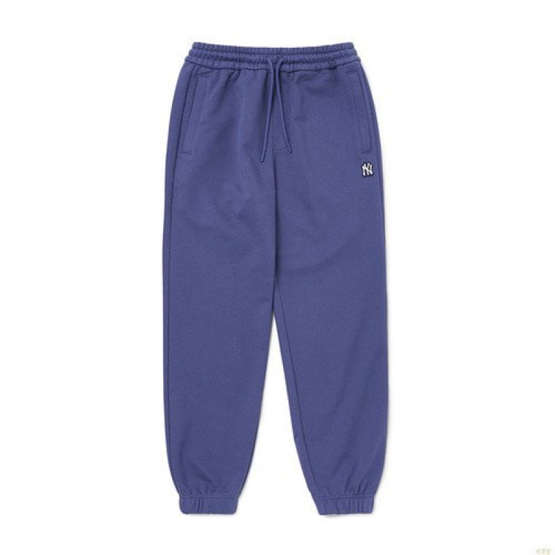 Pantalon De Survetement MLB Basic Small Logo New York Yankees Vetement Bleu Violette | 3624PAXIZ