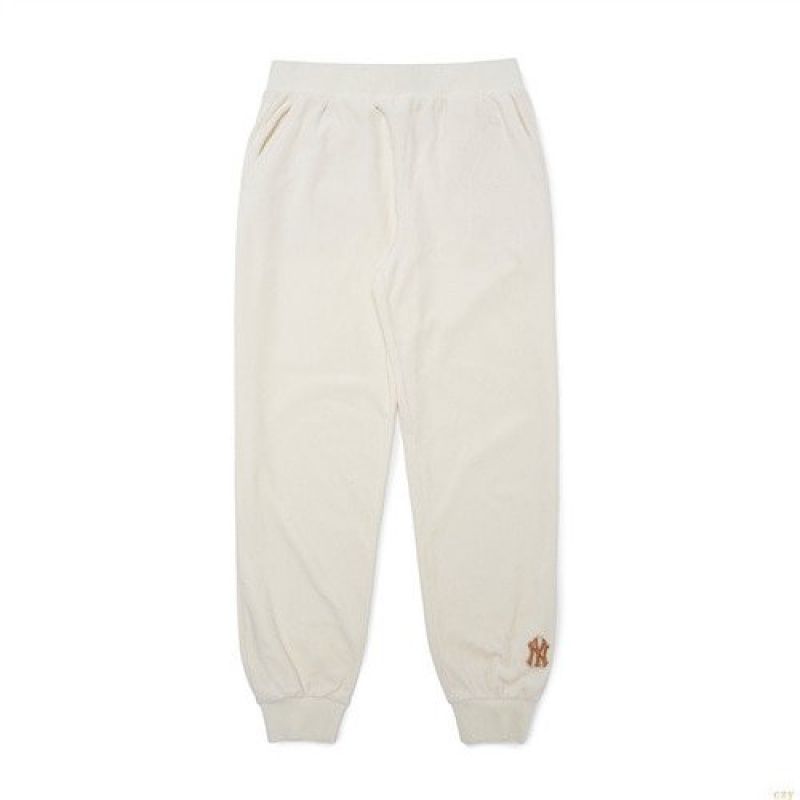 Pantalon De Survetement MLB Basic Small Logo Velvet New York Yankees Vetement Blanche | 8342NIVMG