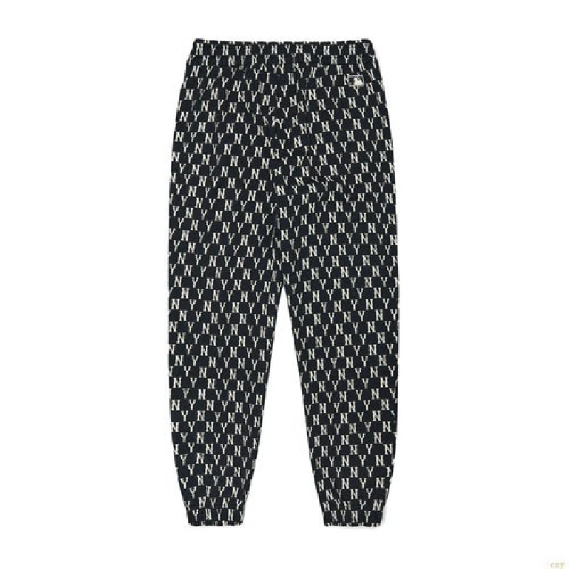 Pantalon De Survetement MLB Classiche Monogra Allover New York Yankees Vetement Noir | 1562NJPGZ