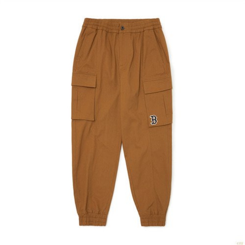 Pantalon De Survetement MLB Men`basic Mediulogo Cottocargo Boston Redsox Vetement Marron | 6482APCMH