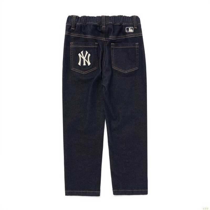 Pantalon MLB Basic Loose Droit Deni New York Yankees Enfant Bleu Foncé | 8612FNWGB